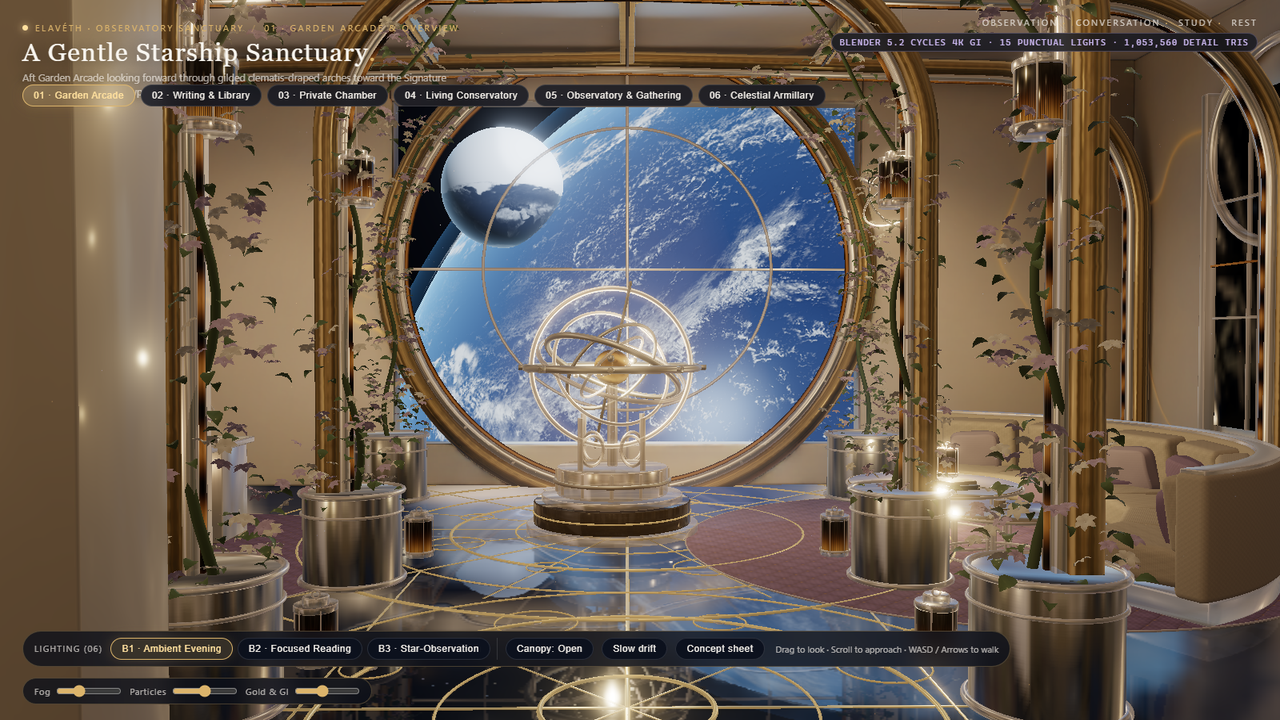 Room 02 — Elavéth: Observatory Sanctuary